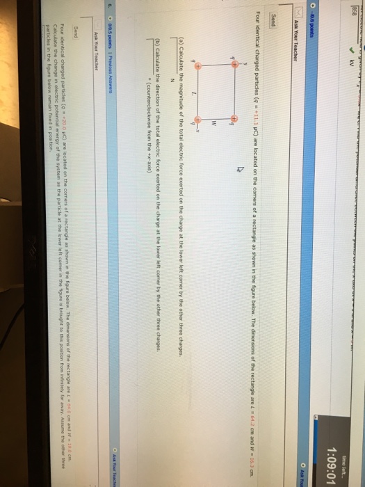 Solved Calculate the magnitude of the total electric force | Chegg.com