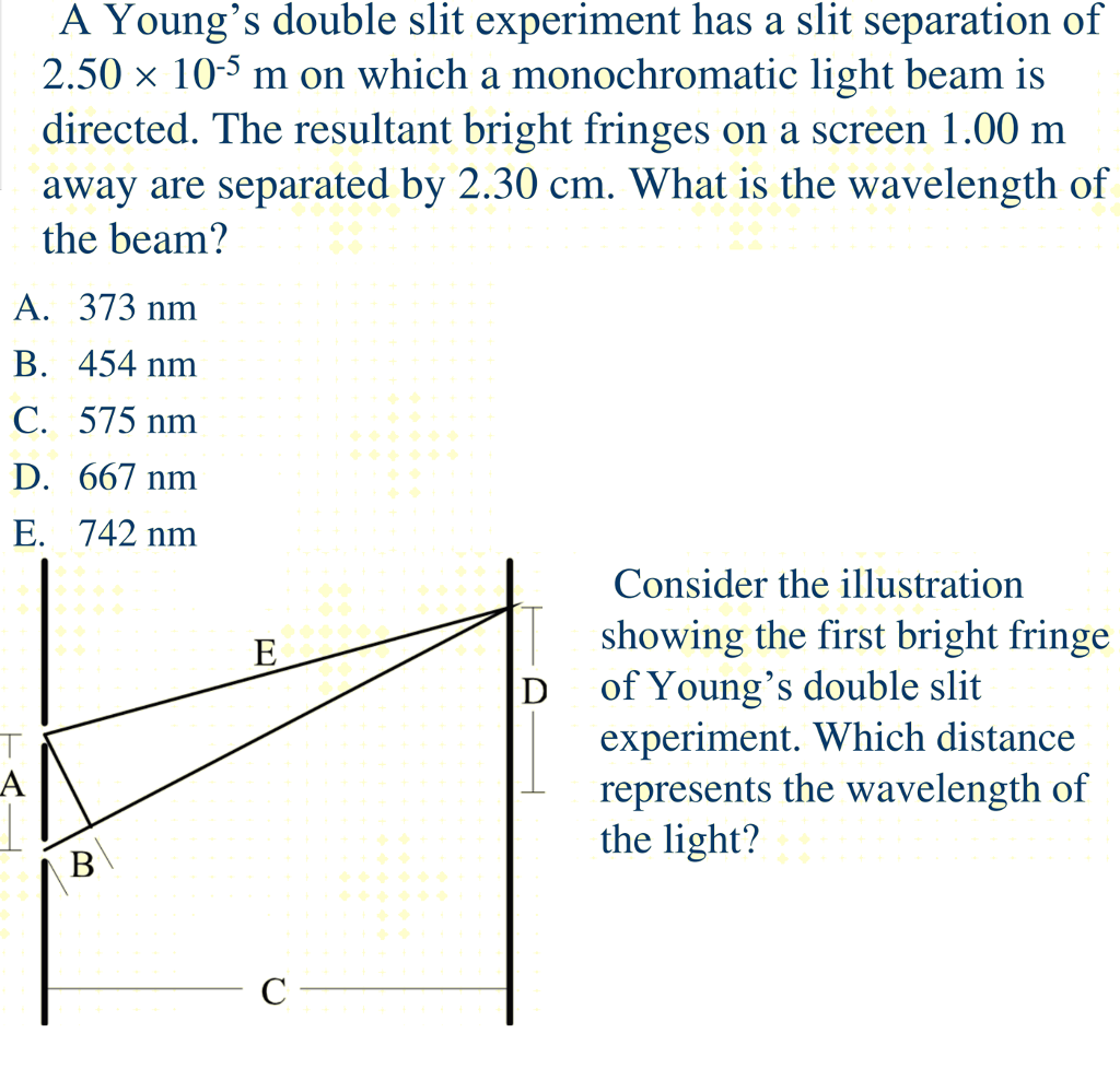 young's double slit experiment answer