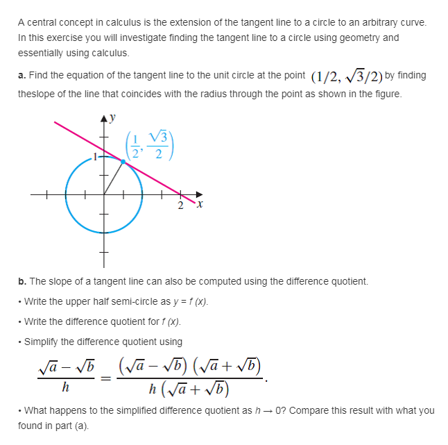 Solved A central concept in calculus is the extension of the | Chegg.com