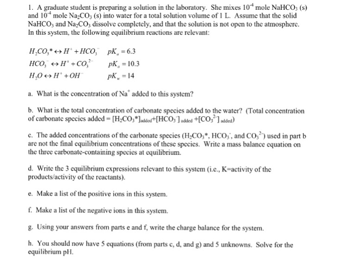 Solved A graduate student is preparing a solution in the | Chegg.com