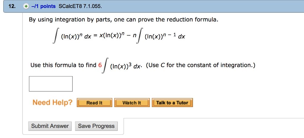 integration of ln x square