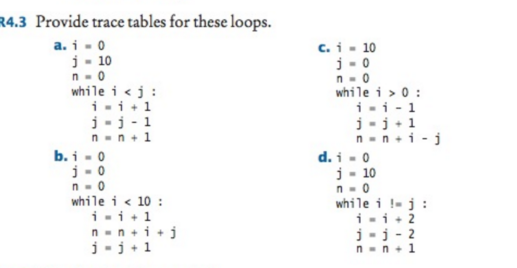 Provide trace tables for these loops. | Chegg.com