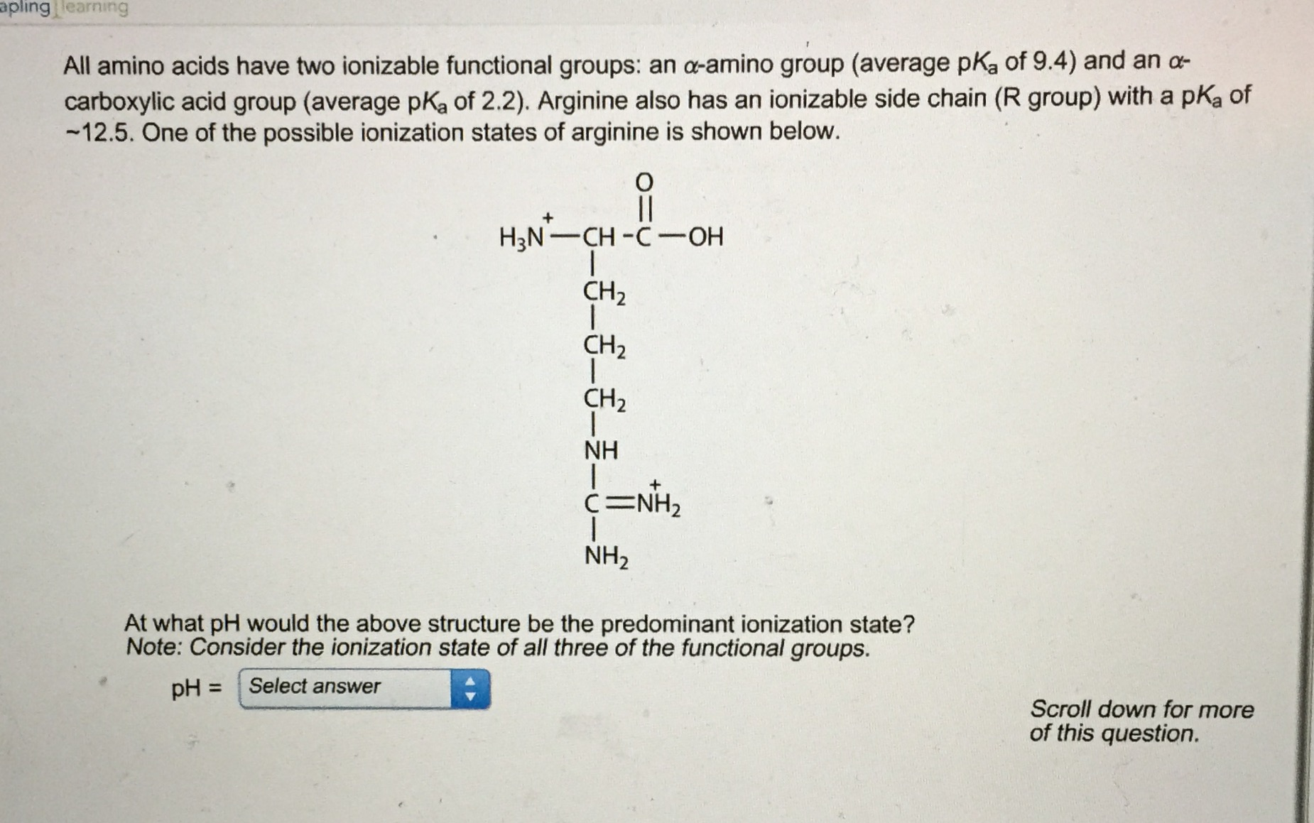 Solved pH = | Select answer Scroll down for more of this | Chegg.com