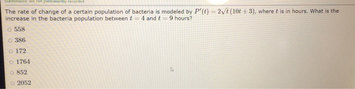 Solved The rate of change of a certain population of | Chegg.com
