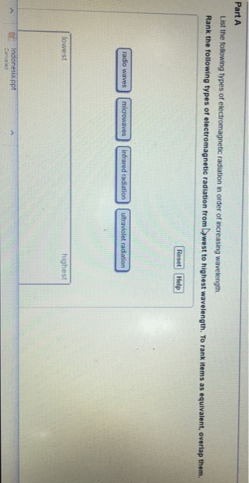 Solved: List The Following Of Electromagnetic Radiation In... | Chegg.com