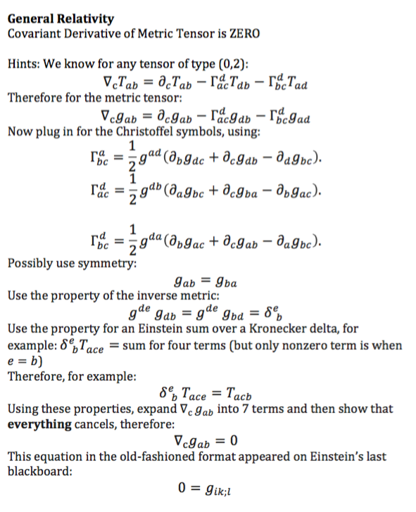 Solved Covariant Derivative of Metric Tensor is ZERO