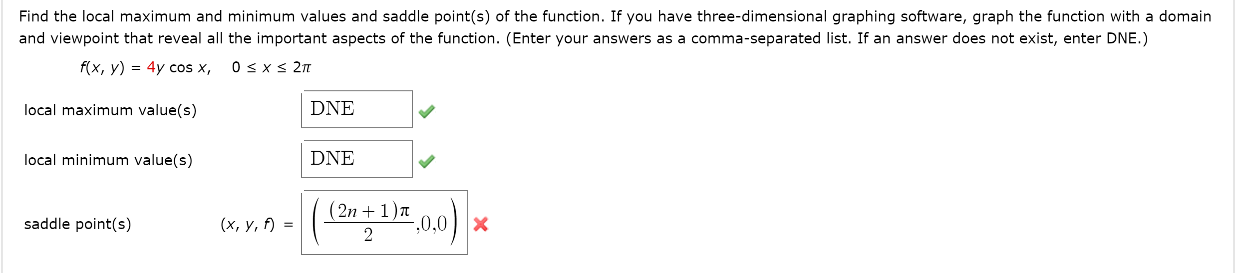 Solved find the local maximum and minimum values and saddle chegg