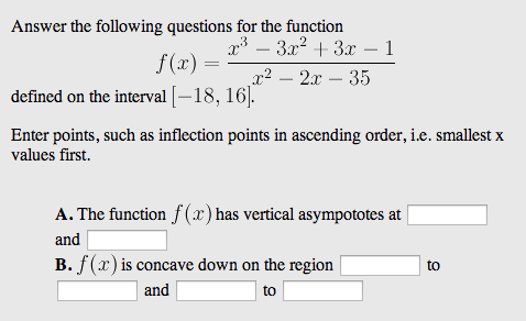 Solved Answer the following questions for the function f(x) | Chegg.com