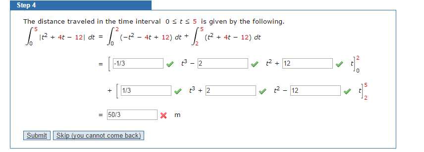 Solved The distance traveled in the time interval 0 less | Chegg.com