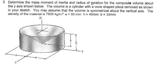 Solved Determine the mass moment of inertia and radius of | Chegg.com