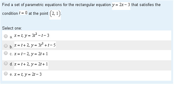 Solved Find a set of parametric equations for the | Chegg.com
