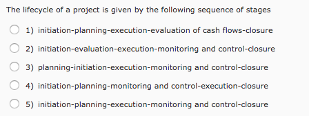 Solved The lifecycle of a project is given by the following | Chegg.com