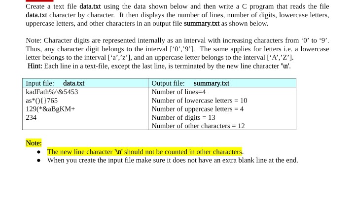Solved Create a text file data.txt using the data shown | Chegg.com