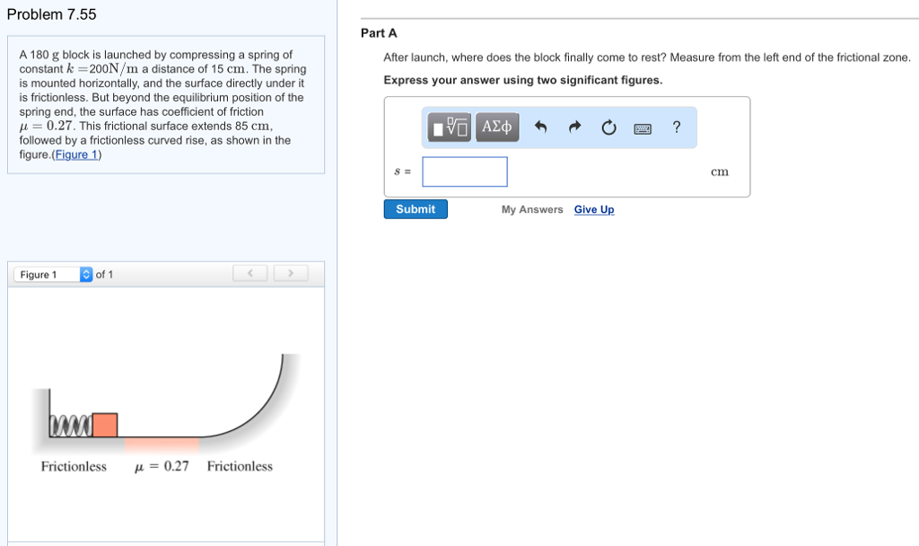 Solved A G Block Is Launched By Compressing A Spring Of Chegg Com