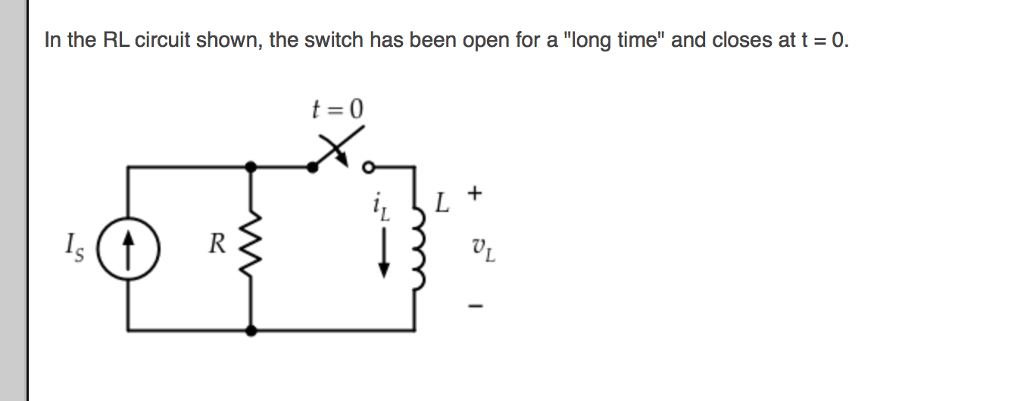 Solved In the RL circuit shown, the switch has been open for | Chegg.com