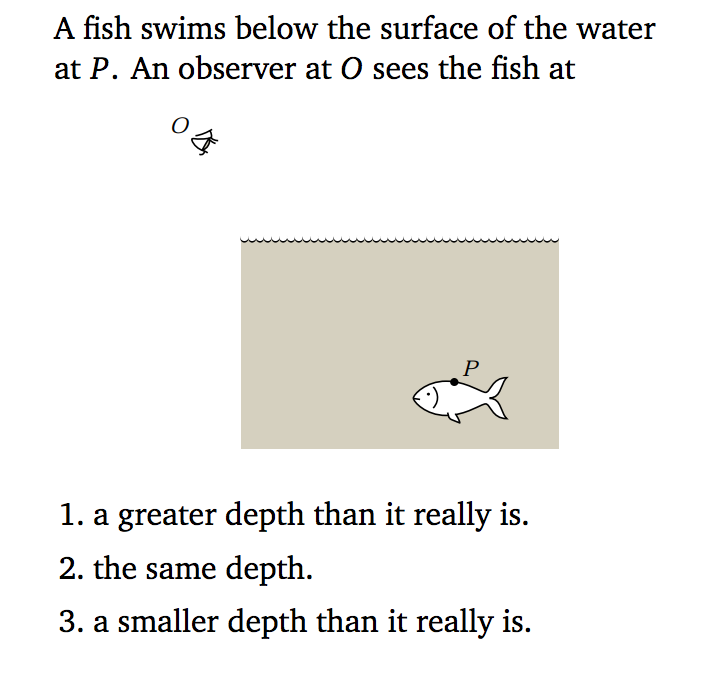 Solved A Fish Swims Below The Surface Of The Water At P. An | Chegg.com