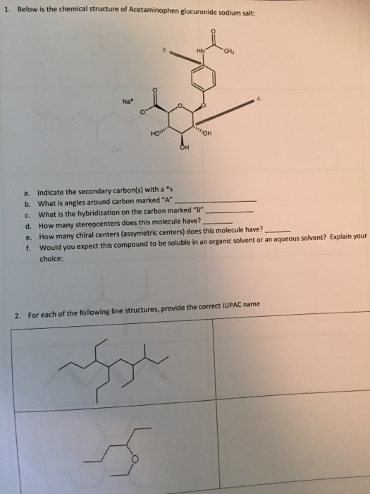 Solved Below is the chemical structure of acetaminophen