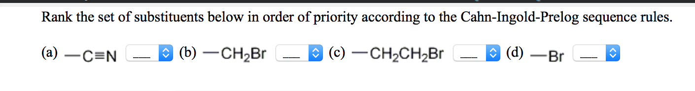 Solved Rank the set of substituents below in order of | Chegg.com