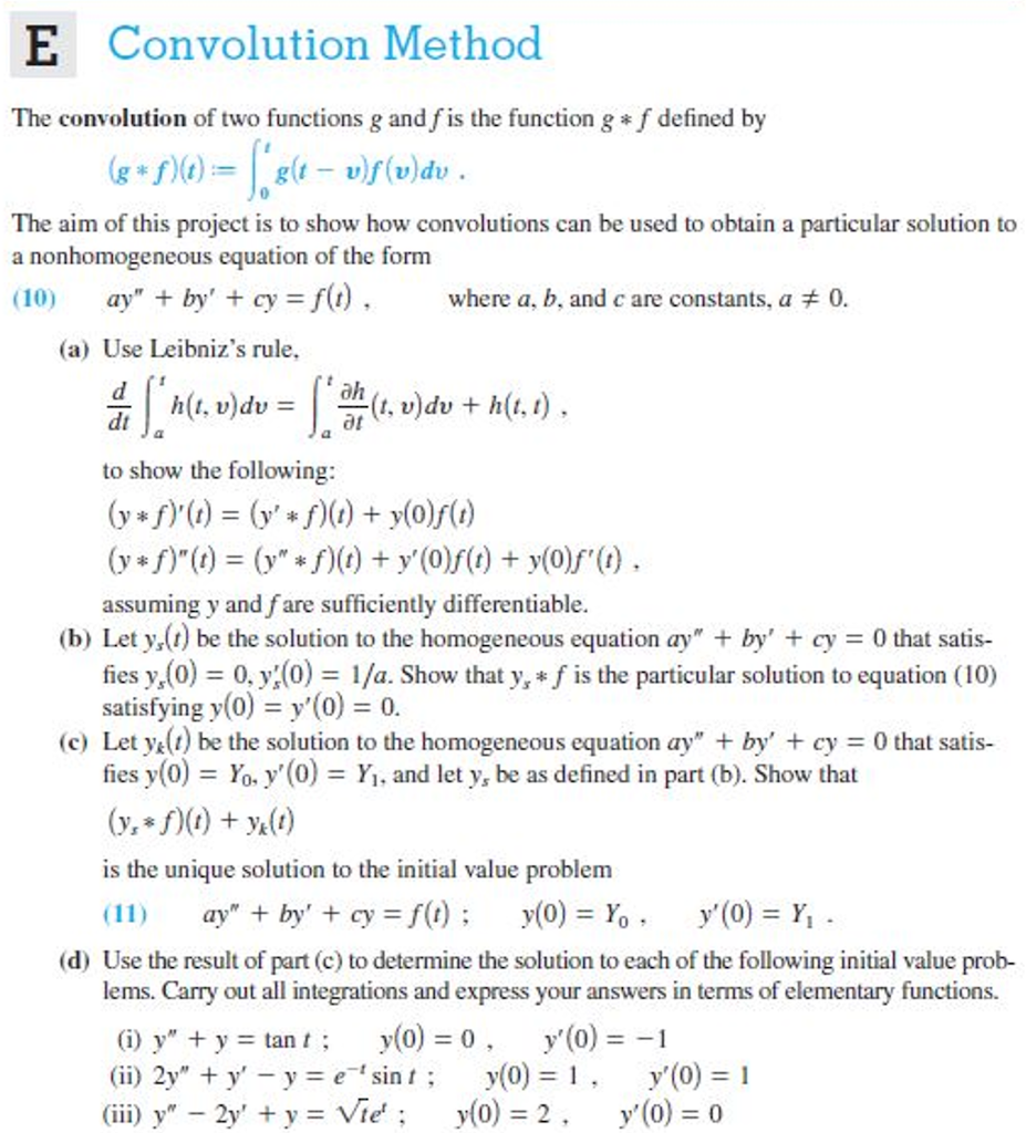Solved The convolution of two functions g and f is the | Chegg.com