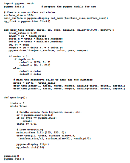 Pygame import pygame, math pygame.init() # prepare | Chegg.com