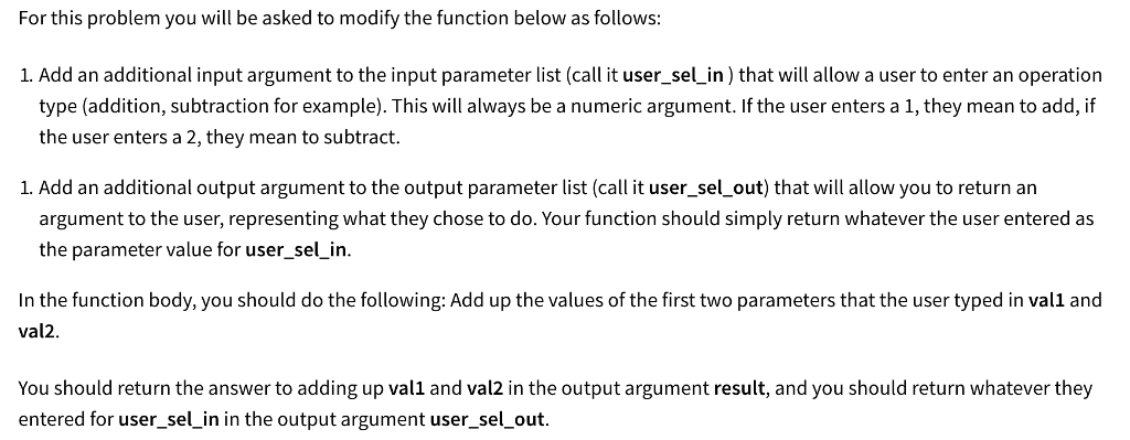 Solved Add an additional input argument to the input | Chegg.com
