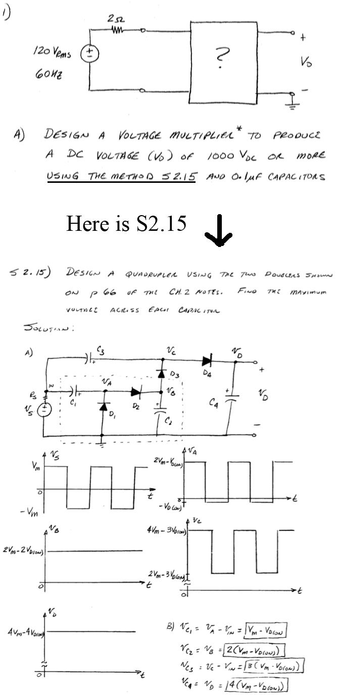 Solved Design A Voltage Multiplier To produce A DC voltage Circuit Diagram