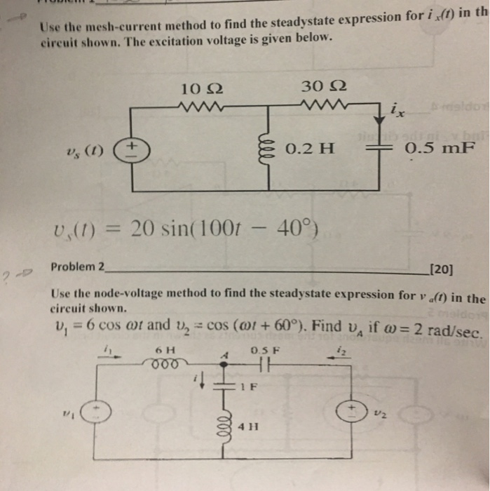 Solved Use The Mesh current Method To Find The SteadyState Chegg