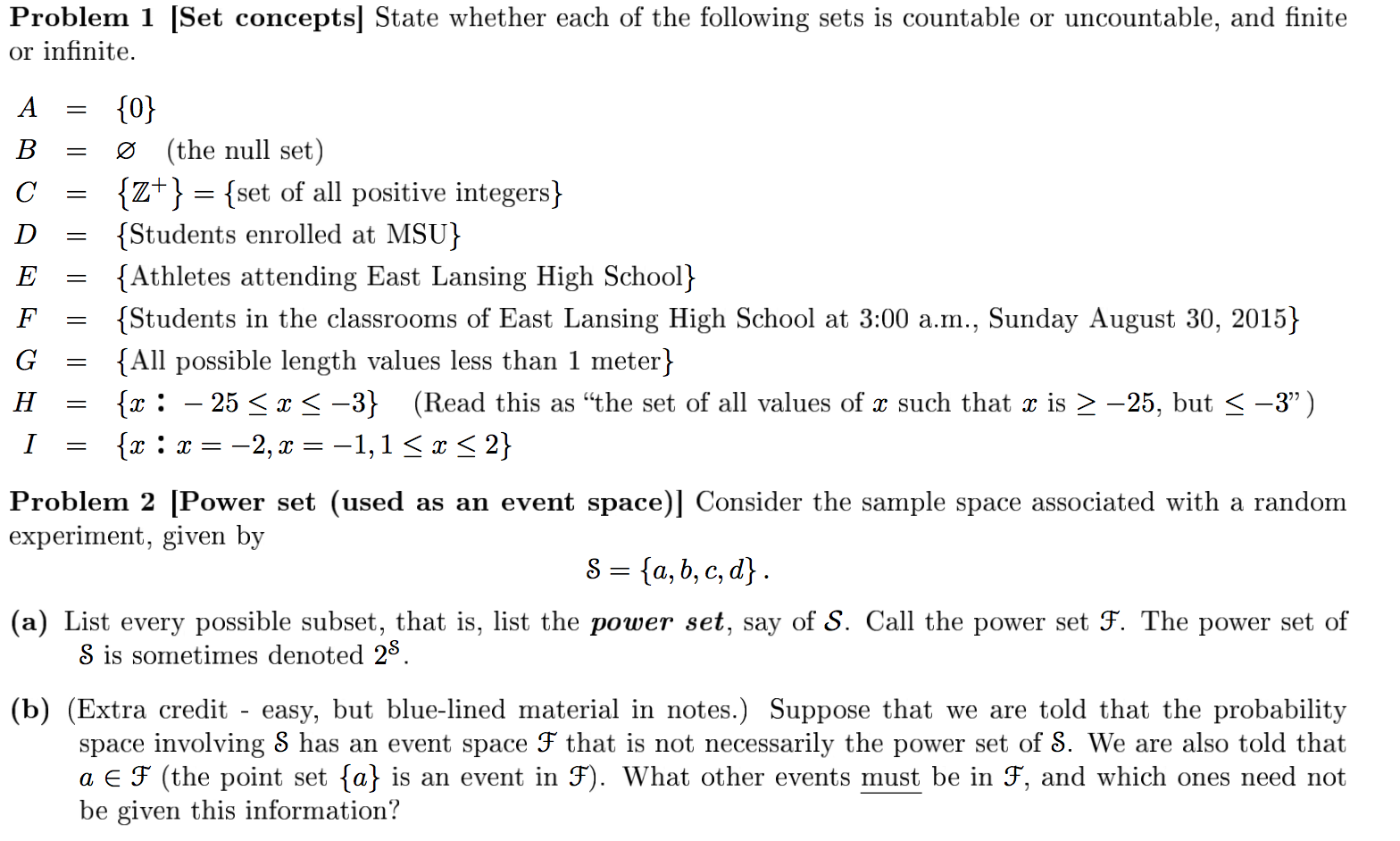 Solved Problem 1 [Set Concepts State Whether Each Of The | Chegg.com