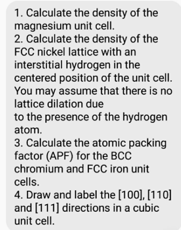 Solved Calculate the density of the magnesium unit cell.