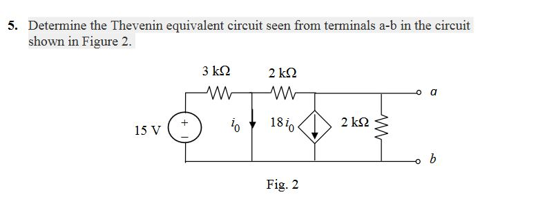 Solved Determine the Thevenin equivalent circuit seen from | Chegg.com