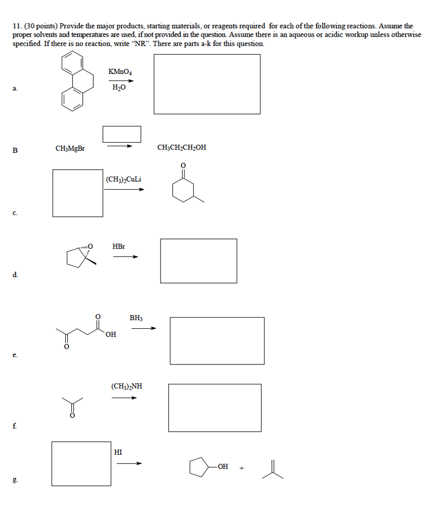 Solved Provide the major products, starting materials, or | Chegg.com