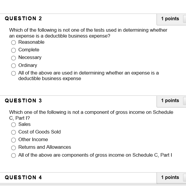 Solved QUESTION 2 1 points Which of the following is not one | Chegg.com