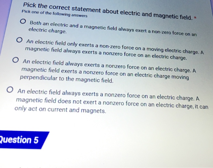 Solved Both an electric and a field always exert a