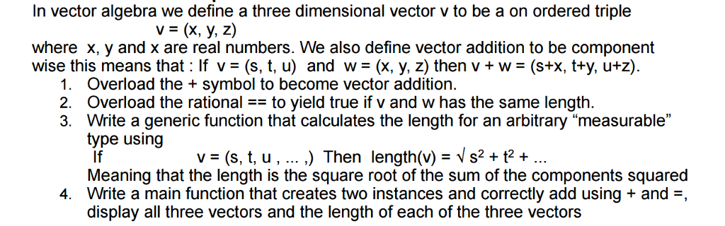 Solved In Vector Algebra We Define A Three Dimensional Chegg