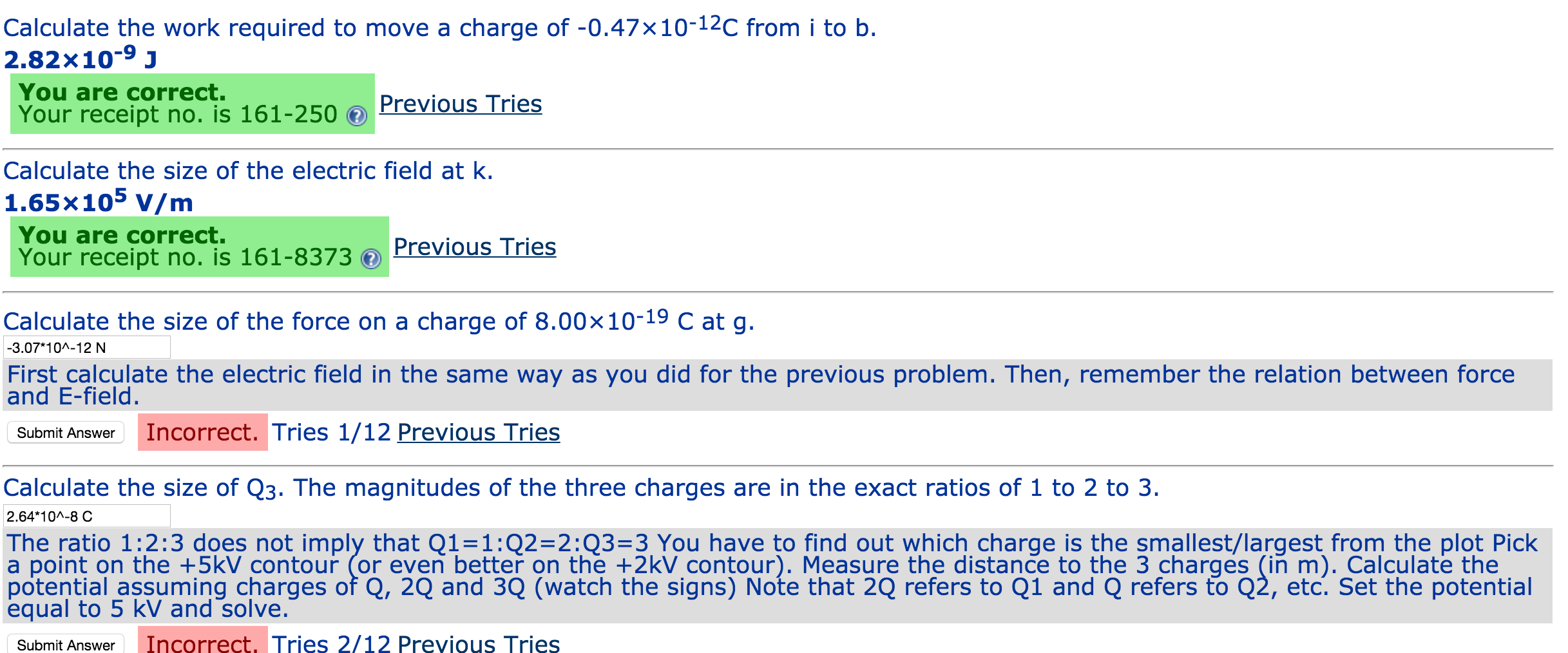 Solved A) Calculate the size of the force on a charge of | Chegg.com