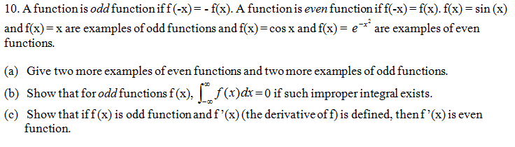 Solved A function is odd function if f(-x)= -f(x). A | Chegg.com