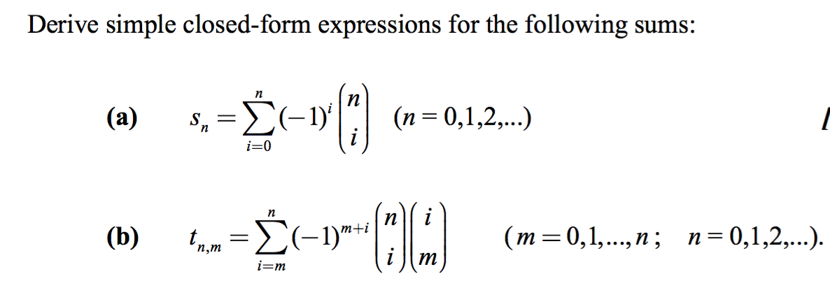 Solved Derive simple closed form expression for the Chegg