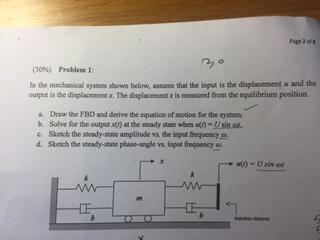 Solved In the mechanical system shown below, assume that the | Chegg.com