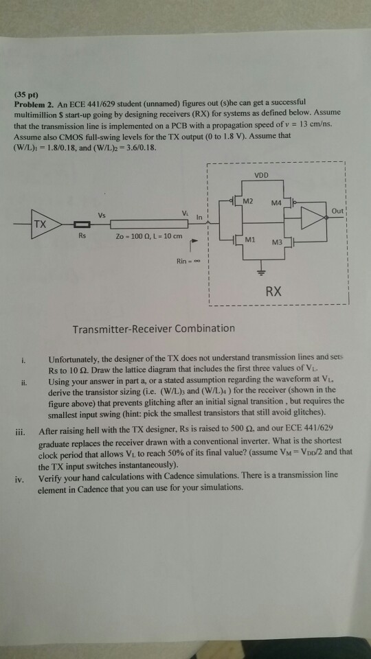 (35 pt) Problem 2. An ECE 441/629 student (unnamed) | Chegg.com