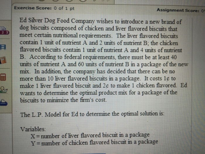 Solved Exercise Score O of 1 pt Assignment Score 0 Ed Chegg