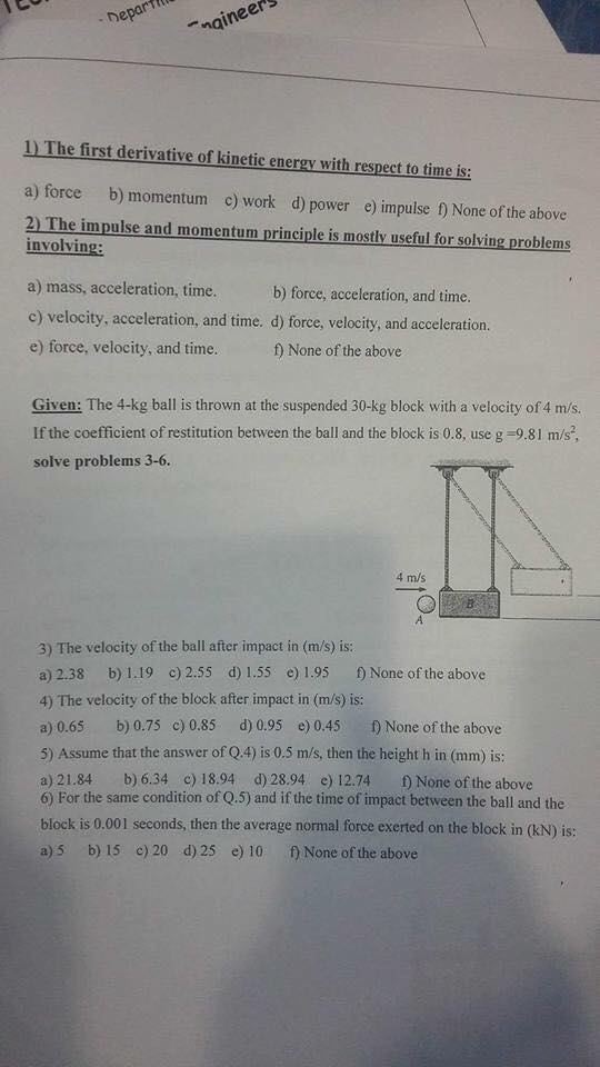 Solved The first derivative of kinetic energy with respect | Chegg.com