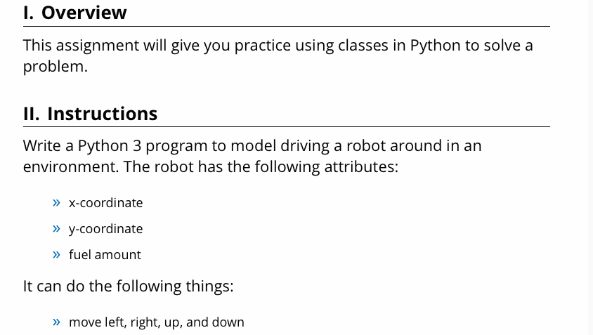 Solved I. Overview This Assignment Will Give You Practice | Chegg.com