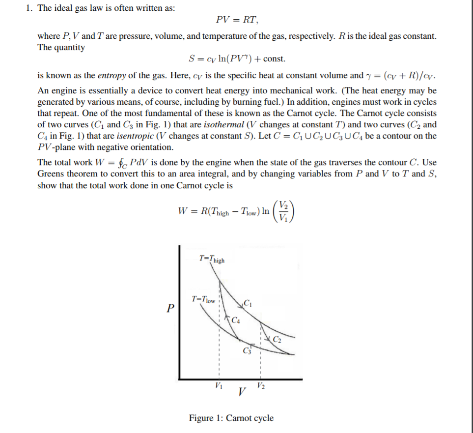 Pv Rt Graph 1. The ideal gas law is often written as: PV = RT | Chegg.com