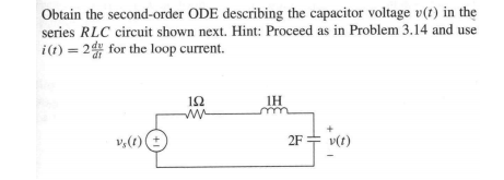 Solved Obtain the second-order ODE describing the capacitor | Chegg.com