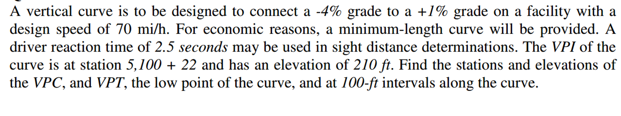 Solved A vertical curve is to be designed to connect a -4% | Chegg.com