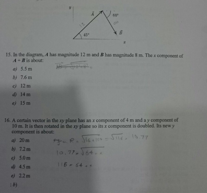 Solved In The Diagram, A Has Magnitude Of 12 And B Of 8. The | Chegg.com