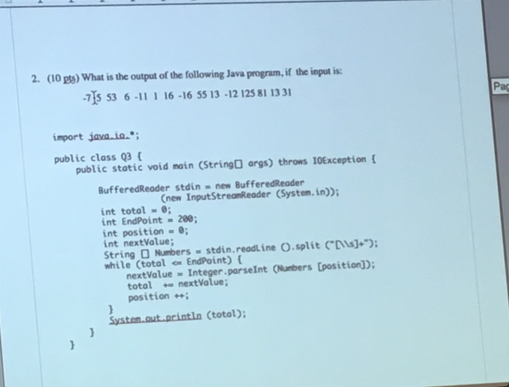 Solved What is the output of the following Java program, if | Chegg.com