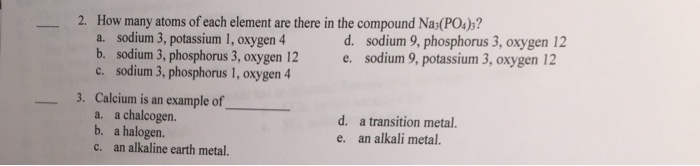 Solved 2. How many atoms ofeach element are there in the | Chegg.com