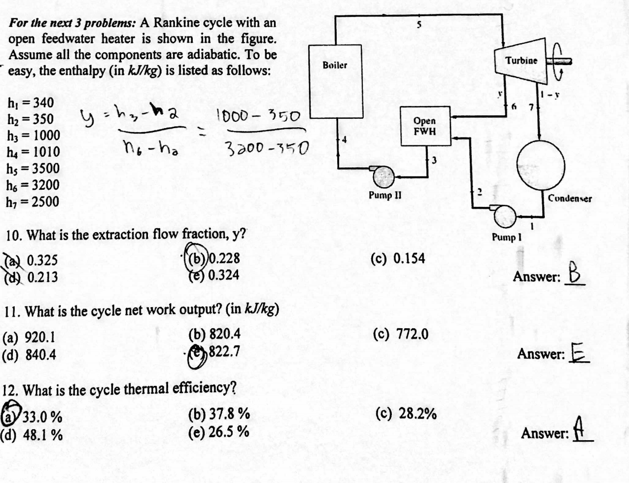 Rankine Cycle Problems Examples Solved For the next 3 problems: A Rankine cycle with an open | Chegg.com