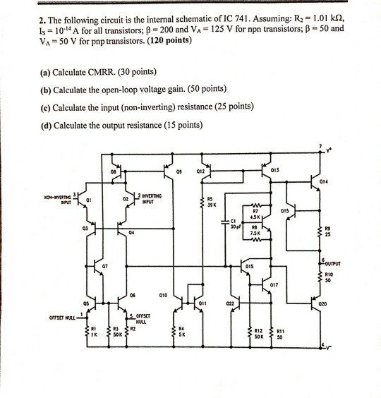 2. The following circuit is the internal schematic of | Chegg.com